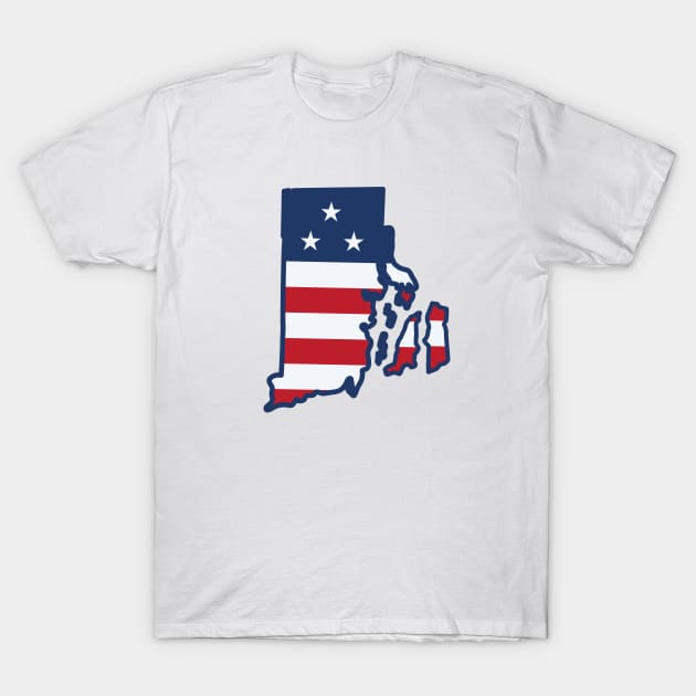 Stars and Stripes Rhode Island T-Shirt by SLAG_Creative